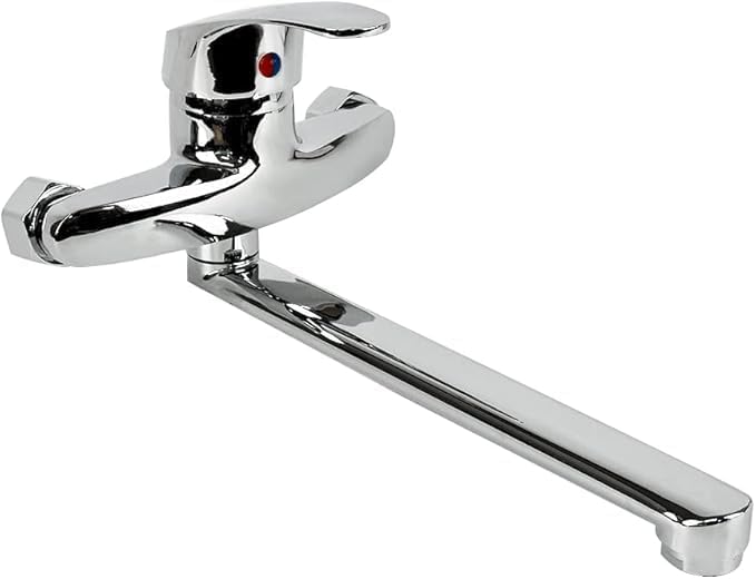 Rubinetto a parete da cucina miscelatore monocomando, Regolazione Acqua Calda e Fredda, Girevole a 360° - Honorern