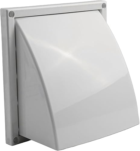 Griglia di scarico in ABS resistente alle intemperie per installazione a parete esterna con valvola di controllo del flusso d'aria (150 mm) - Honorern