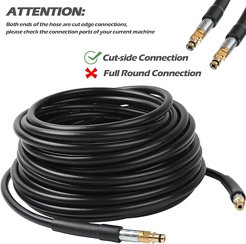 Kit di pulizia del tubo di scarico dell'idropulitrice da 15 m, 180 bar, con ugello a getto e ugello a getto rotante, 3 adattatori di ricambio per idropulitrice Karcher, Bosch, Lavor - Honorern