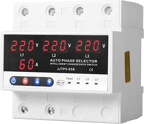 Dispositivo di Protezione da Sovratensione e Sottotensione, Stabilizzatore di Tensione 220v 63A Protezione Sovratensione Regolabile Trifase (Dual Display) - Honorern