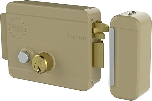 YALE Serratura elettrica da applicare Y68800601, Destra C/K e pulsante, in acciaio verniciato, apertura con chiave e con impulso elettrico a pulsante - Honorern