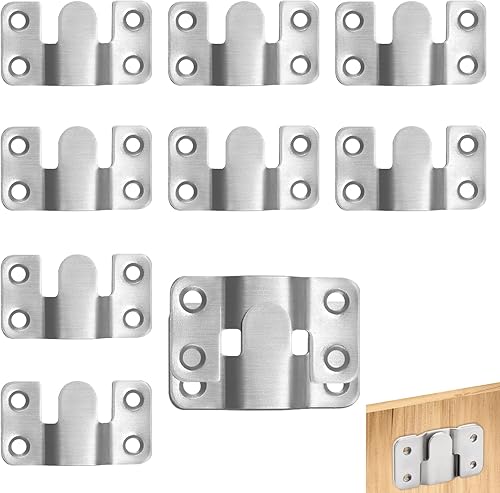 10 PCS Staffa di Montaggio Nascosta Fibbia Incastro, 5.4cm x 3cm, Ganci per Mobili, Installazione Facile per Cornici, Testiere e Opere d'Arte, Resistente e Sicuro, Ideale per Decorazioni da Parete - Honorern