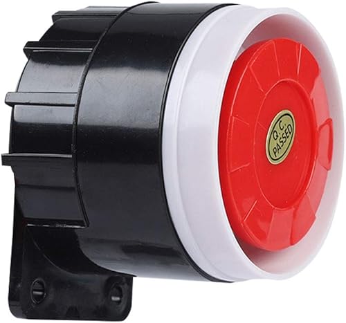 12V DC Mini Red Wired Horn Sirena, di Allarme Acustico Corno di Avvertimento per la Sicurezza Domestica 120dB - Honorern
