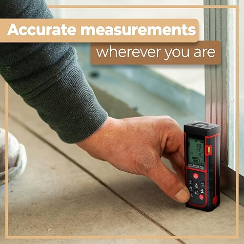 Telemetro laser digitale con 2 batterie e coperchio, dispositivo di misurazione della distanza, 40 m, retroilluminazione LCD, molte modalità di misurazione Pitagora/misure distanza area IP54 - Honorern