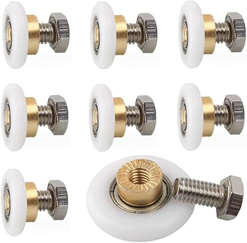 8 pezzi Ruote Della Doccia, Ruote Della Doccia, Rulli di Ricambio per Porta Doccia, Diametro Di 20mm, Per Porta Della Doccia, Porta Scorrevole Ruote, Corridori (with Screw) - Honorern