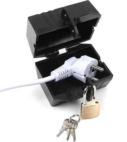 Serratura a spina, cassaforte con lucchetto, serratura a presa, ideale per lavatrice e cavo di alimentazione, spina cassaforte - Honorern