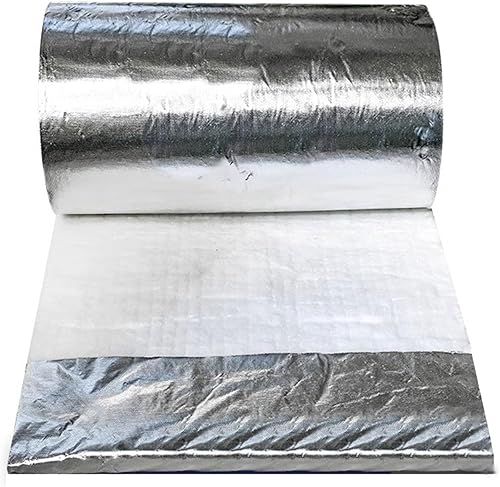 Coperta Antifuoco Isolante in Fibra Ceramica Rotolo, Ignifuga Foglio di Alluminio Monofacciale Resistente Alle Alte Temperature per Stufe Forni Tubo(Size:610mm x 15000mm x 10mm - 120kgm³,Color:bianco) - Honorern