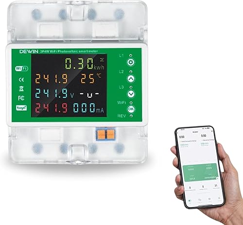 WiFi Misuratore di Consumo Elettrico Trifase 100A 380VAC Contatore Energia Elettrica WiFi Trifase di Energia con Controllo del Tempo/Protezione Sovratensione ECC. (con Manuali Italiani) - Honorern