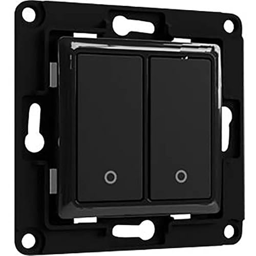 Shelly Wall Switch 2, Interruttore da Parete a 2 Pulsanti per Relè Intelligenti, Domotica, per Tapparelle o Luci, Nero - Honorern