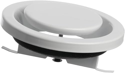 Ø 150mm Diffusore di Aspirazione - Valvola a Disco Regolabile - Griglia di Ventilazione Rotonda in Acciaio - Bianco - Honorern
