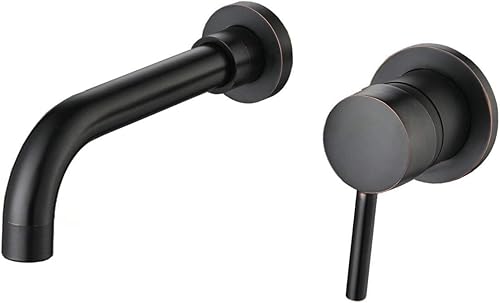 Rubinetto Bagno Lavabo Miscelatore Muro, Oro Spazzolato - Honorern