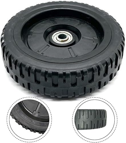 Set di ruote di ricambio per tosaerba anteriori e posteriori da 7 pollici, 8 pollici, 10 pollici, semoventi, ruote in gomma per tosaerba da giardino, colore nero, spessore 43 mm - Honorern