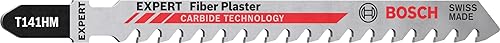 Bosch Accessories 3x Lame per seghetto alternativo Expert `Fiber Plaster` T 141 HM (per Pannelli in fibrocemento, Pannello in cartongesso, Lunghezza 100 mm, accessorio Seghetto alternativo) - Honorern