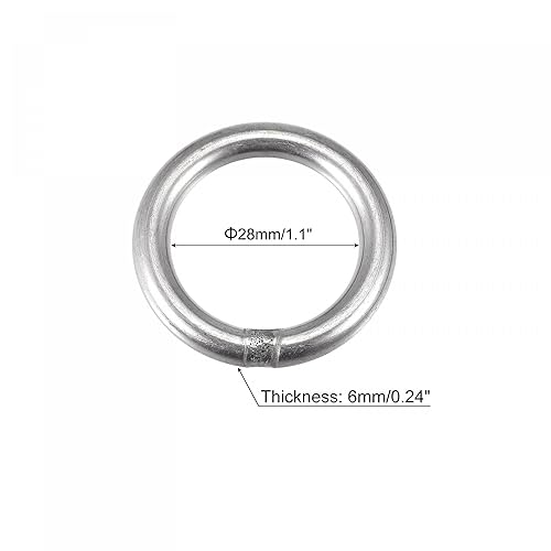 sourcing map Anello O saldato in acciaio inossidabile 304 60 mm diametro esterno 6 mm spessore 6 pezzi - Honorern