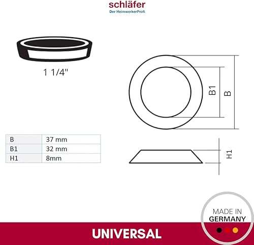 189510 | Guarnizioni Idrauliche Universali per Scarico Lavandino Cucina e Lavello Bagno, Guarnizioni in Gomma Conica da 1' 1/4 (Ø 40mm) per Canotti e Tubo di Scarico, Confezione da 3 Pezzi - Honorern