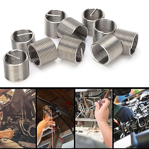 Set di 10 inserti filettati in acciaio inossidabile SUS304 con filettatura femmina autofilettante M18 X 1,5 X 1,5 D tipo per attrezzature meccaniche. - Honorern