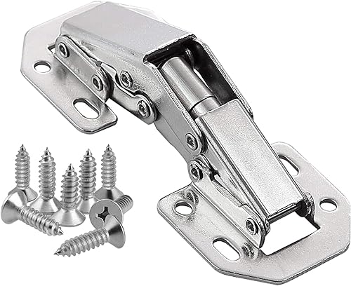 8 pezzi Cerniera per Mobili a Molla a Chiusura Automatica per Armadio Porta Ante Mobili Battuta Esterna Morbido Paracolpi,Angolo d'apertura 90,Cerniere per porta (105 × 43mm) - Honorern