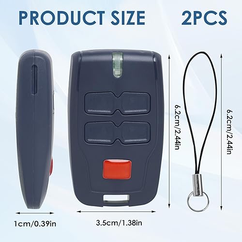 Telecomando per porta del garage per BFT Mitto 4B RCB04 433.92Mhz 4 pulsanti 4 canali blu Rolling Code per Rolling BFT MITTO B RCB04 R1 CLEAR ICE RCB02 VINEYARD (2 pezzi) - Honorern