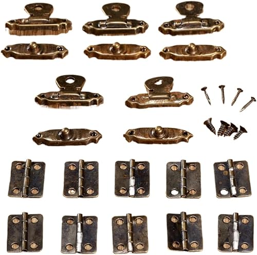 15 pz/Set Bronzo Antico Mobili Cerniere for Mobili con Scatola di Gioielli in Legno CaseToggle Hasp Latch Accessori Hardware Vintage - Honorern