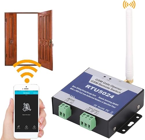 RTU5024 Apricancello GSM,Telecomando Apricancello Universale,Interruttore Relè DC 9‑24v Apriporta Senza Fili Telecomando Per Porta Garage, Interruttore Spegnimento SMS Gratuiti - Honorern