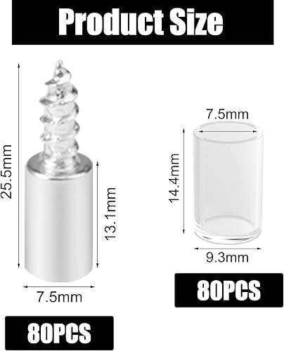 80 Pezzi Perni di Supporti per Mensole Ø7.5mm, Perni per Mensole con Manicotto in Gomma, Perno Supporto Mensole, Perni di Supporto per Mensole, Pioli Reggimensola, per Librerie, Armadietti - Honorern