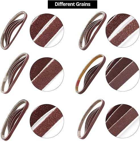 30 Pezzi Nastro Abrasivo Corindone Marrone, 10 x 330 mm Nastri Abrasivi 60-320 Grana, per Levigatrici a Nastro - Honorern