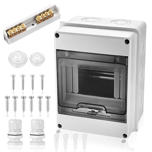 Quadro Elettrico Esterno Interno, 8 Vie Quadro Elettrico 8 Moduli Scatola Stagna IP65, Scatola Elettrica da Esterno Impermeabile IP65 per Stazioni di Ricarica, Esterni, Giardini - Honorern