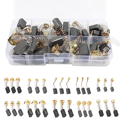 Carboncini Motore Elettrico, Set da 30 Carboni Spazzola di Carbone Standard per Motore Elettrico Generico, 10 Misure - 3 Pezzi per Ciascuna Misura - Honorern