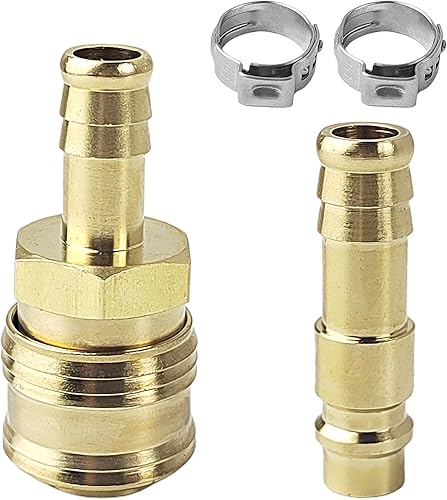 Kit Attacchi Rapidi Aria Compressa, Raccordi Aria Compressa Raccordi in ottone, Attacchi Rapidi Aria Compressa, per Il collegamento rapido delle linee d'aria (colore ottone) - Honorern