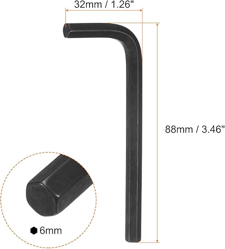 10pz Chiave Esagonale Metrica Forma L da 6mm Strumento Riparazione Acciaio Cromo Vanadio per la Riparazione Domestica, Nero - Honorern