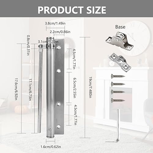 Molla Chiudiporta Automatico in Acciaio Inossidabile – Perfetto per Porte Interne ed Esterne, Molle di Regolazione per Porta Superiore e Inferiore, Chiusure a Chiusura Automatica - Honorern