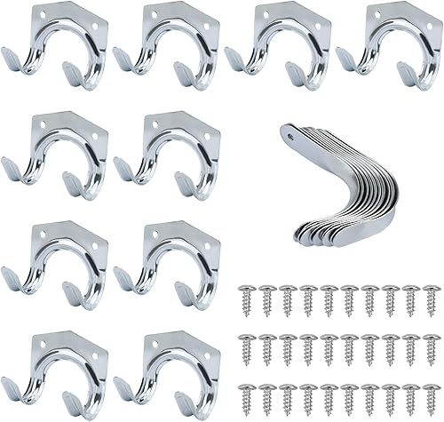 Confezione da 20 ganci multiuso resistenti per garage, ganci per la casa e il garage, con doppio gancio antiscivolo per magazzino, garage, capannoni, attrezzi da giardino - Honorern