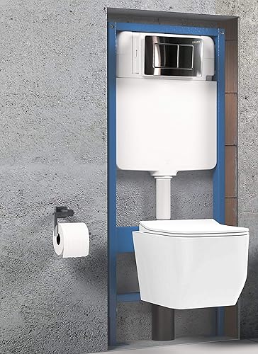 Tecno-struttura telaio e Cassetta per wc Vaso sospeso Completo Di placca Di Comando Acciaio Inox Doppio pulsante inclusa - Honorern