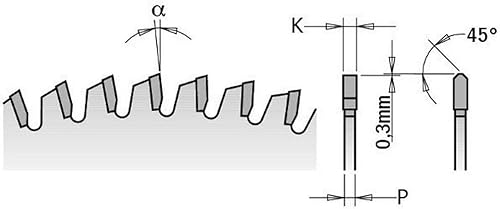 CMT 281.096.12M Lama a Dente Trapezoidale Positivo per Laminati e Truciolari (Serie Industriale), Metallo/Grigio - Honorern