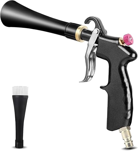 Pistola di Pulizia ad Aria compressa per Auto, soffiatore Pneumatico ad Alta Pressione da 3-24 Bar con 2 ugelli, Pistola ad Aria compressa Regolabile per Interni Auto - Honorern