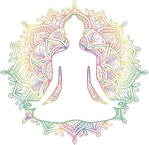 Colorato Yoga Mandala Decalcomania Della Parete Buddha Rimovibile Adesivo Da Parete Per La Camera Da Letto Soggiorno Yoga Studio Sfondo FAI DA TE Bohemian Wall Mural Decor - Honorern