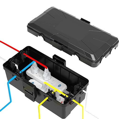 Scatola Stagna Elettrica da Esterno, Scatola Elettrica da Esterno, Scatola Porta Cavi Impermeabile IP55 impermeabile da esterno Protezione per Prese, Prolunghe, Cavi, Timer (23x12x10cm) - Honorern