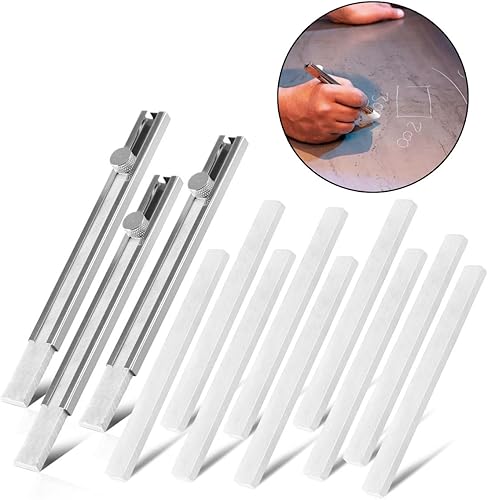 3 x matita a gesso per saldatura ogni con 4 pezzi da steatite per marcare acciaio, acciaio inossidabile, alluminio e molto altro ancora - Honorern