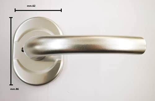 Kit maniglia+mostrina corta forma ovale mm.86x62 maniglieria per porta blindata sicurezza ATRA-DIERRE finitura cromo satinata F1 - Honorern