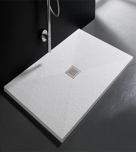 Piatto Doccia 80x140 marmoresina Effetto Pietra Altezza 2,5cm tagliabile piletta Inclusa - Honorern