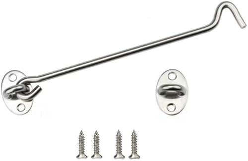 CHUANGOU Ganci per Finestre Ganci in Acciaio Inox per Cabina, Ganci Cabina con Chiusura a Occhiello, per Porta Fienile, Armadio, Finestra, con Viti di Montaggio,110mm - Honorern
