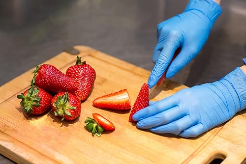 Guanti nitrile blu- Taglia M (Medio) - 2x 100 Guanti monouso in nitrile Blu - Senza lattice, senza Polvere - Resistenti e multiuso - Protezione contro agenti chimici - Honorern