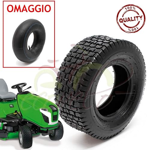 Union EGB06QXU Pneumatico + Camera d'Aria 15 X 6.00-6 Rinforzato per TRATTORINO Tosaerba Gomma COPERTONE Giardinaggio Garden - Honorern