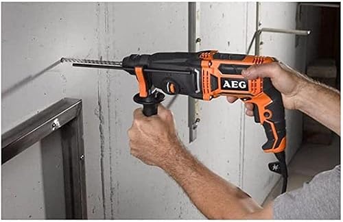 AEG BH 24 IE Tassellatore a Batteria SDS-PLUS a 2 Modalità 24 mm, Motore da 800 Watt, con Impugnatura Ergonomica e Funzione di Bloccaggio, con Astina di Profondità e Cavo di 4m - Honorern