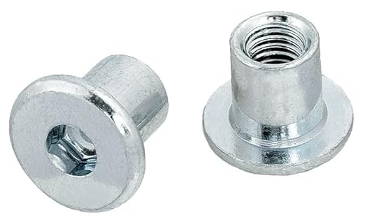 Dado Manicotto con Testa Piatta Esagonale M6 x 15 x 12 mm 100 Pezzi Acciaio Zincato Dado con Bussola con Cava Esagonale Testa Piatta Dadi Manicotti su chiave Allen Dadi Rotondi - Honorern