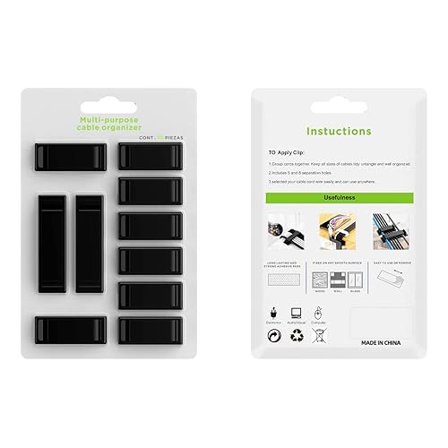 Clip Per Cavi,10 Pezzi Fermacavo Adesivo Bianco Porta Cavi Scrivania con Adesivo 3M Per Organizzatore Cavi In Ufficio,Auto And Casa - Honorern