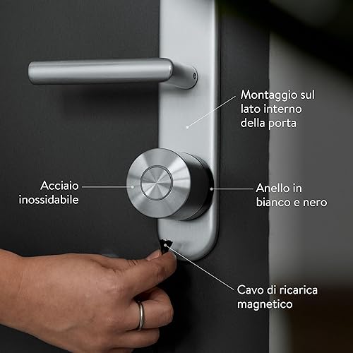Nuki Smart Lock Ultra, serratura elettronica con Bluetooth, Wi-Fi & Matter, Integrazione in Smart Home, Sblocco della porta tramite accesso remoto, con 3 diverse modalità di blocco - Honorern
