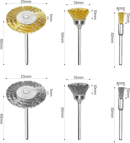 36 Pz Kit Spazzola Metallica, Mini Disco Tazza Pennello, Acciaio Lucidatura Pulito Rotazione Strumento Accessori per Smerigliatricie Angolari, Trapani, Abrasive, Utensile Rotante Dremel - Honorern