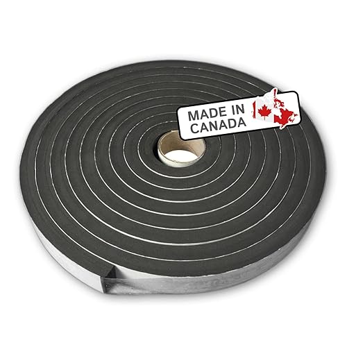 Neoprene, strisce autoadesive, larghezza 2,5 cm, spessore 25 mm, lunghezza 3,8 m - Honorern