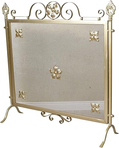 Aja195 Palazzo - Parascintille per camino, colore: oro - Honorern
